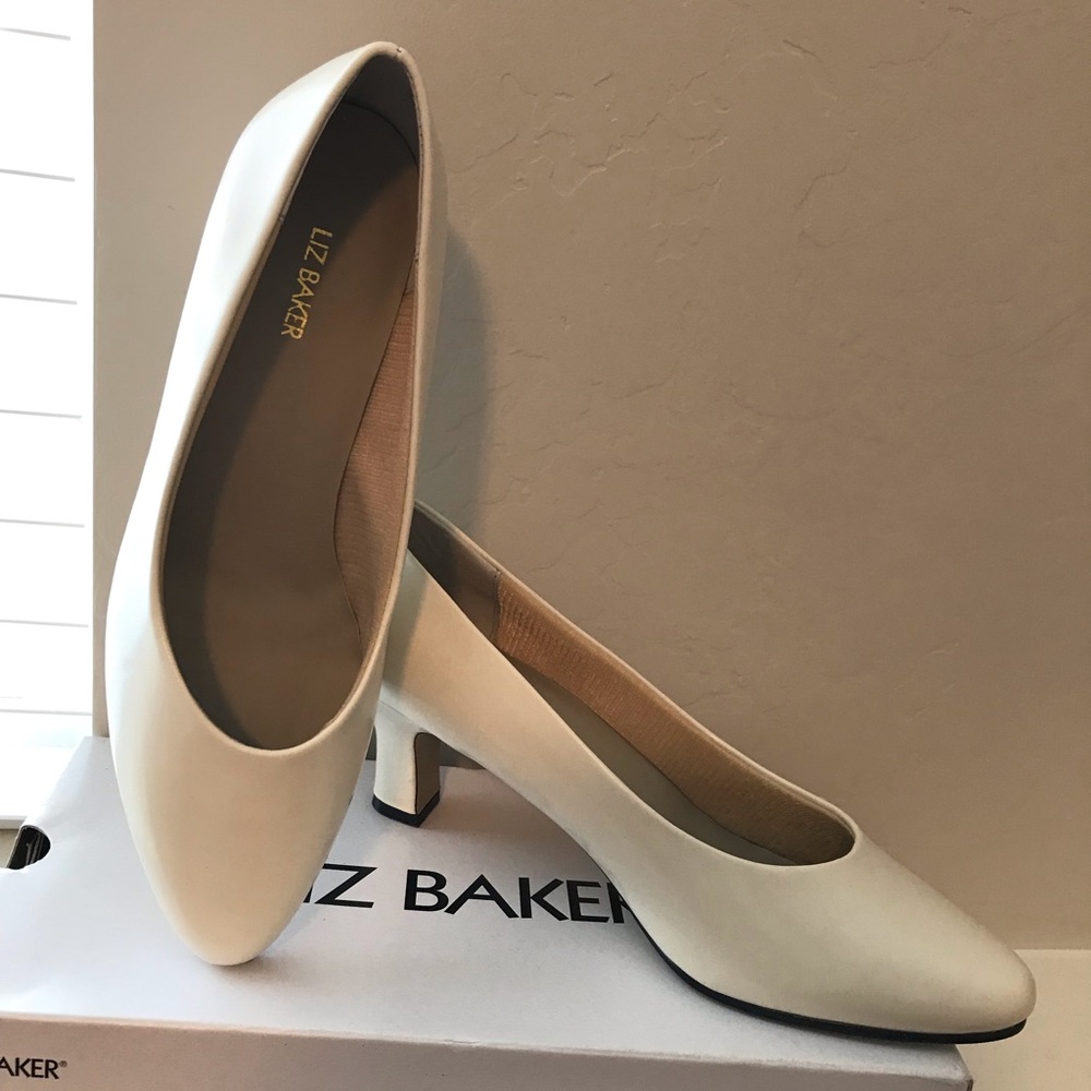 Cream Vegan Leather Kitten Heels